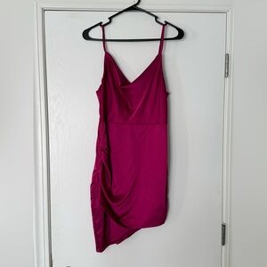Lulu's Fuchsia Asymmetrical Dress